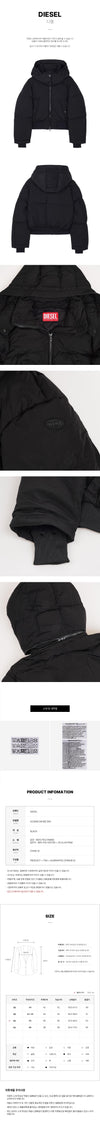 DIESEL 0GHBZ 9XX FW26 Damen Wrinkle Nylon Hoodie Daunenjacke 158361136 [P]