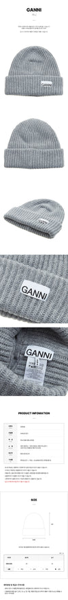 GANNI Wolles Beanie mit Logo-Label, Unisex A4429 921 FW25 147684118 [P]