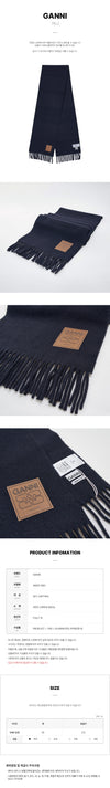 GANNI FW25 レディース ウール マフラー A6931 683 147406735 [P]