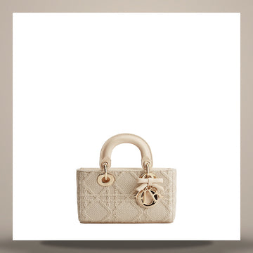 LOUIS VUITTON Mini-Tasche Dior Lady Di Joy Beige Raffia-Effekt Cannage-Stickerei M0664OEQV_M10I 158408858 [P]
