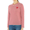 COMME DES GARCONS rote Herz-Patch gestreifte AZ T163 051 4 Damen Langarmshirt 27473727 [P]