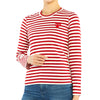 COMME DES GARCONS rote Herz-Patch gestreifte AZ T163 051 4 Damen Langarmshirt 27473727 [P]