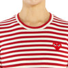 COMME DES GARCONS rote Herz-Patch gestreifte AZ T163 051 4 Damen Langarmshirt 27473727 [P]