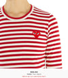 COMME DES GARCONS rote Herz-Patch gestreifte AZ T163 051 4 Damen Langarmshirt 27473727 [P]