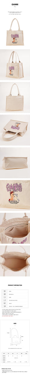 Ganni Large Shopper Bag with Pony Print 156942065 [P]