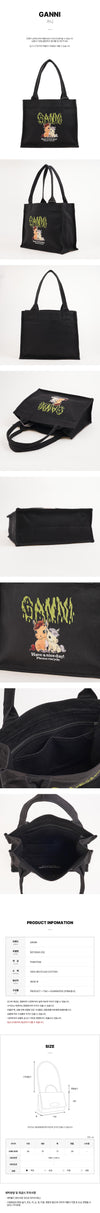 Ganni Large Shopper Bag with Pony Print 156942072 [P]