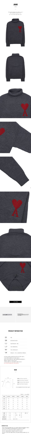 AMI Big Heart Logo Rollkragenpullover 63669427 [P]