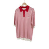 Prada Men's Silk Stripe Knit Polo T-Shirt Red 52 156162737 [P]