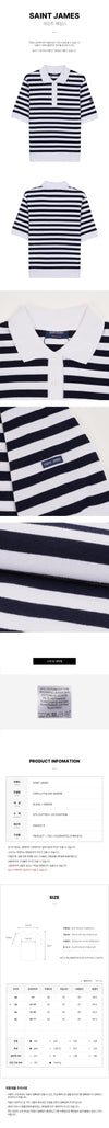 SAINT JAMES Damen Poloshirt Carola R Blanc Marine SS25 156243286 [P]