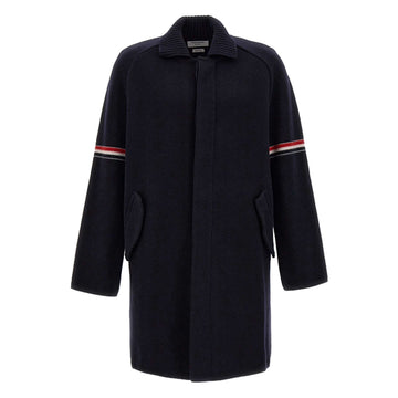 Thom Browne Milano RMB Arm Band Wool Coat Navy 151784280