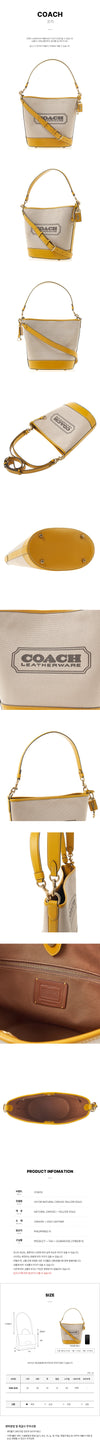Coach CH739 Natural Canvas Yellow Gold Women's Field Canvas Bucket Bag 76416686 [P]