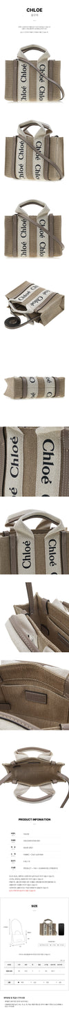 CHLOE Women's Linen Woody Tote Bag 92387724 [P]