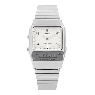 CASIO Analog-Digital Quadrat Vintage Retro Metall Uhr 159326315 [P]