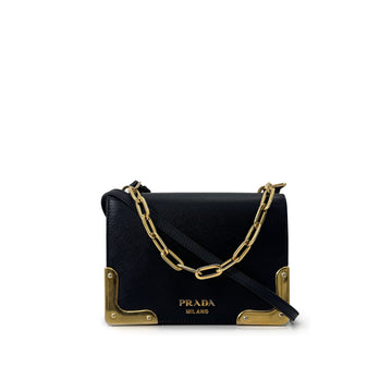 Prada Saffiano Chain Camera Bag Crossbody Mini Black 1BH015 159082071 [P]