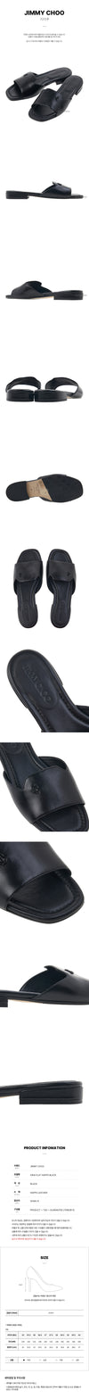 Jimmy Choo Flat Nappa Sandals Black 139765927 [P]