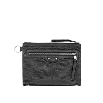 BALENCIAGA モーターシティ クラシック クリップ レザー クラッチ ポーチ スモール グレー 273021 D9H04 3013 158667860 [P]