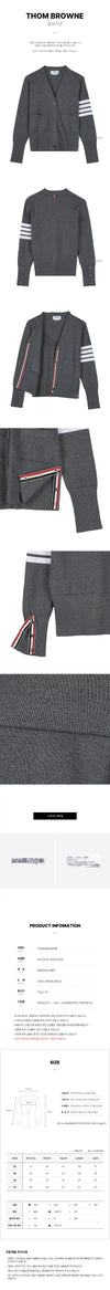 THOM BROWNE Woll-V-Ausschnitt-Kardigan 4 Bar 152929424 [P]