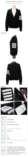 THOM BROWNE Woll 4-Bar Relaxed V-Neck Cardigan 79548478 [P]
