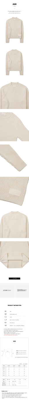 AMI Damen Patch-Logo Pullover Strick FKS024 KN0031 185 59914519 [P]