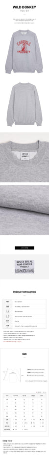 WILD DONKEY CORNELL HEATHER GREY FW25 Unisex Sweatshirt 149858494 [P]