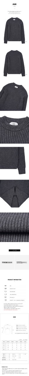 AMI Men's Wool Rib Knit Top 010 027 055 73539109 [P]