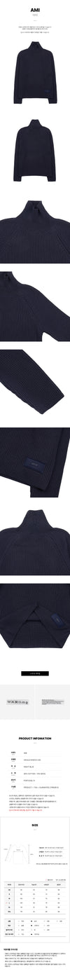 AMI Herren Rollkragenpullover mit Logo-Patch 66498502 [P]