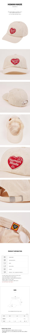 HUMAN MADE Weiße Twill-Kappe mit 6 Panels 157406121 [P]