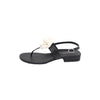 CHANEL Damen Sandalen aus Lammleder mit Kamellienriemen G37117 160695269 [P]