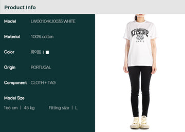 Maison Kitsune (LW00104KJ0035 WHITE) Women's Campus Fox Short Sleeve T-Shirt 85143645