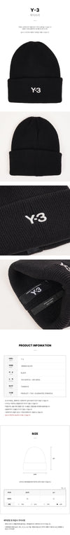 Y-3 Beanie aus schwarzer Wolle, Unisex, FW25, JW8963 148679944 [P]