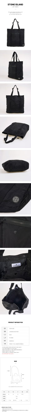 STONE ISLAND ジッパーポケットトートバッグ 152837345 [P]