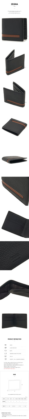 ZEGNA LHCBU E1903Z NVS SS25 Herren Kontrast Bifold Geldbörse 132698369 [P]