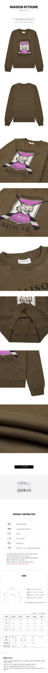 MAISON KITSUNE Damen College Fox Print Comfort Mantel LW00306KM0307 KHAKI 73538592 [P]
