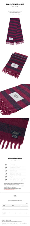 MAISON KITSUNE Logo-Patch Streifen Schal LW06202WA0019 GRAPE/IB 63076163 [P]