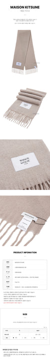 Maison Kitsune Baby Alpaca Plain Scarf 62310723 [P]