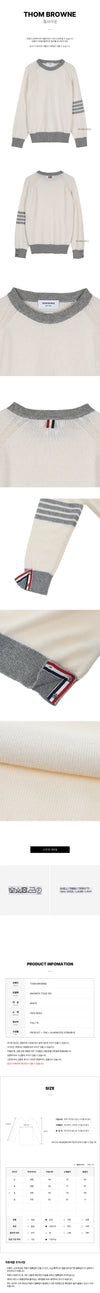 THOM BROWNE Herren 4-Band Streifen Wolle Strick MKA467A Y1026 100 75413803 [P]