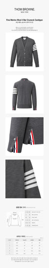 Thom Browne Fine Merino Wool 4-Bar Crewneck Pullover Medium Grey stamp: MKC002A Y1014 038 118704404 [P]
