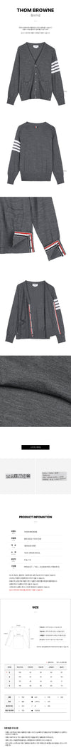 THOM BROWNE MKC002A Y1014 038 FW25 Herren 4-Bar klassische Strickjacke 142084274 [P]