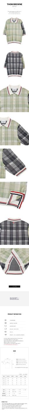 Thom Browne Men's Fun Mixed Check Jacquard Polo Shirt 996 47306186 [P]