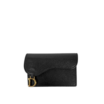 Dior Saddle Flap Calfskin Cardholder Wallet Black S5611CBAA 158123472 [P]