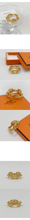 HERMES Scarf Ring Ligate Schal Logo Gold Scarf 90 Holder No.75 144786302 [P]