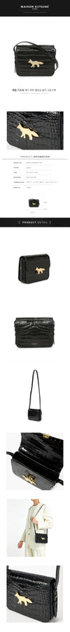 Maison Kitsune Eddie Alligator Embossed Shoulder Crossbody Bag 156282457 [P]