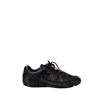 MIU MIU 530 SL Leder Schnürschuhe Schwarz 156825932