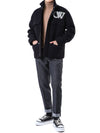 OFF WHITE Wolle Varsity Fieldjacke mit Logo-Stickerei/OMEA399C 99FAB001 1001 111122686 [P]