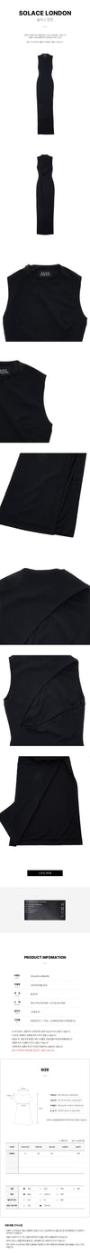 SOLACE LONDON Damen Schlitzlangen Kleid - Schwarz A01234 45571687 [P]