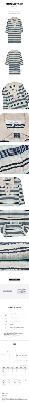 MAISON KITSUNE Feminines Feinstreifen T-Shirt 135258440 [P]