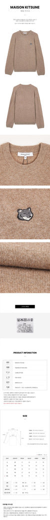 MAISON KITSUNE Herbstrammler Strickpullover für Herren mit Fuchs-Design 160232037 [P]