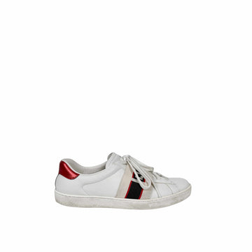 Gucci Men's Ace Banding Low-Top Sneakers White 523469 157832593