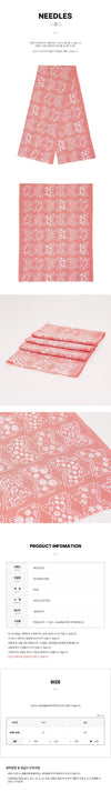 Needles QV045B PINK SS25 Unisex Pattern Bandana Scarf 133045940 [P]