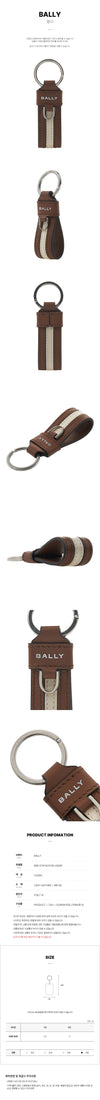 BALLY RBN STR KEYFOB U808P Herren Schleifen Schlüsselanhänger 76972608 [P]